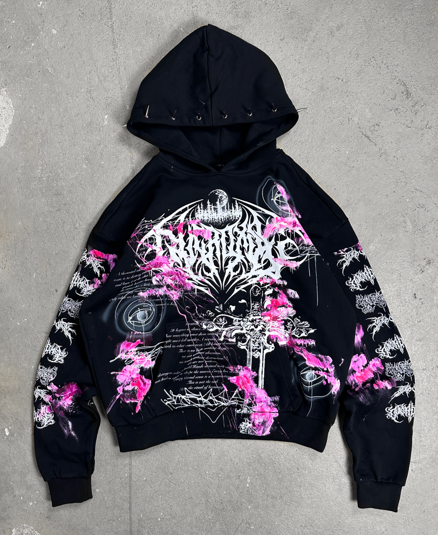 1of1 spiked OVERDXSE MAGNOLIA HOODIE size L