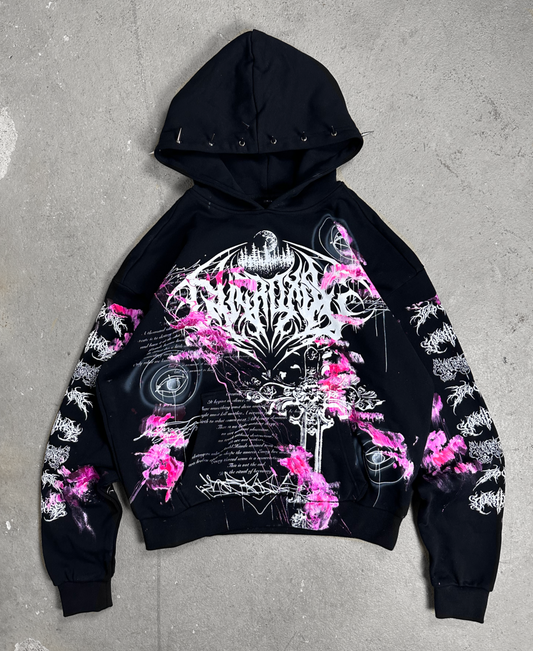 1of1 spiked OVERDXSE MAGNOLIA HOODIE size L