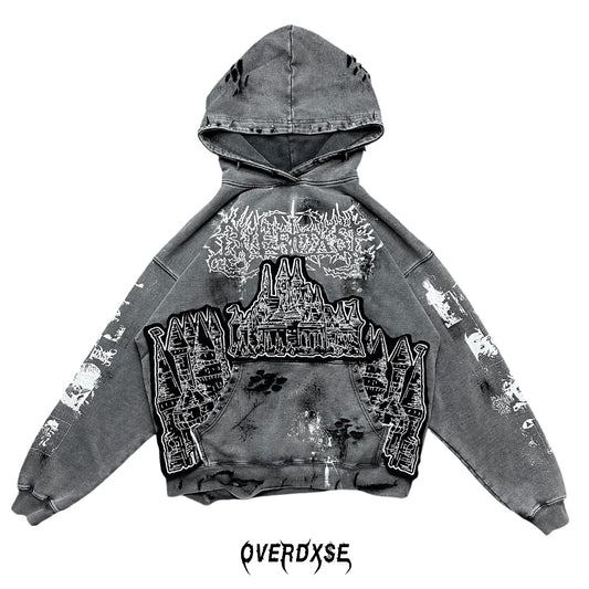 1of1 spiked OVERDXSE CASTLE HOODIE size L