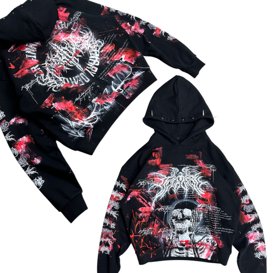 1of1 spiked BLOODY OVERDXSE HOODIE size XL