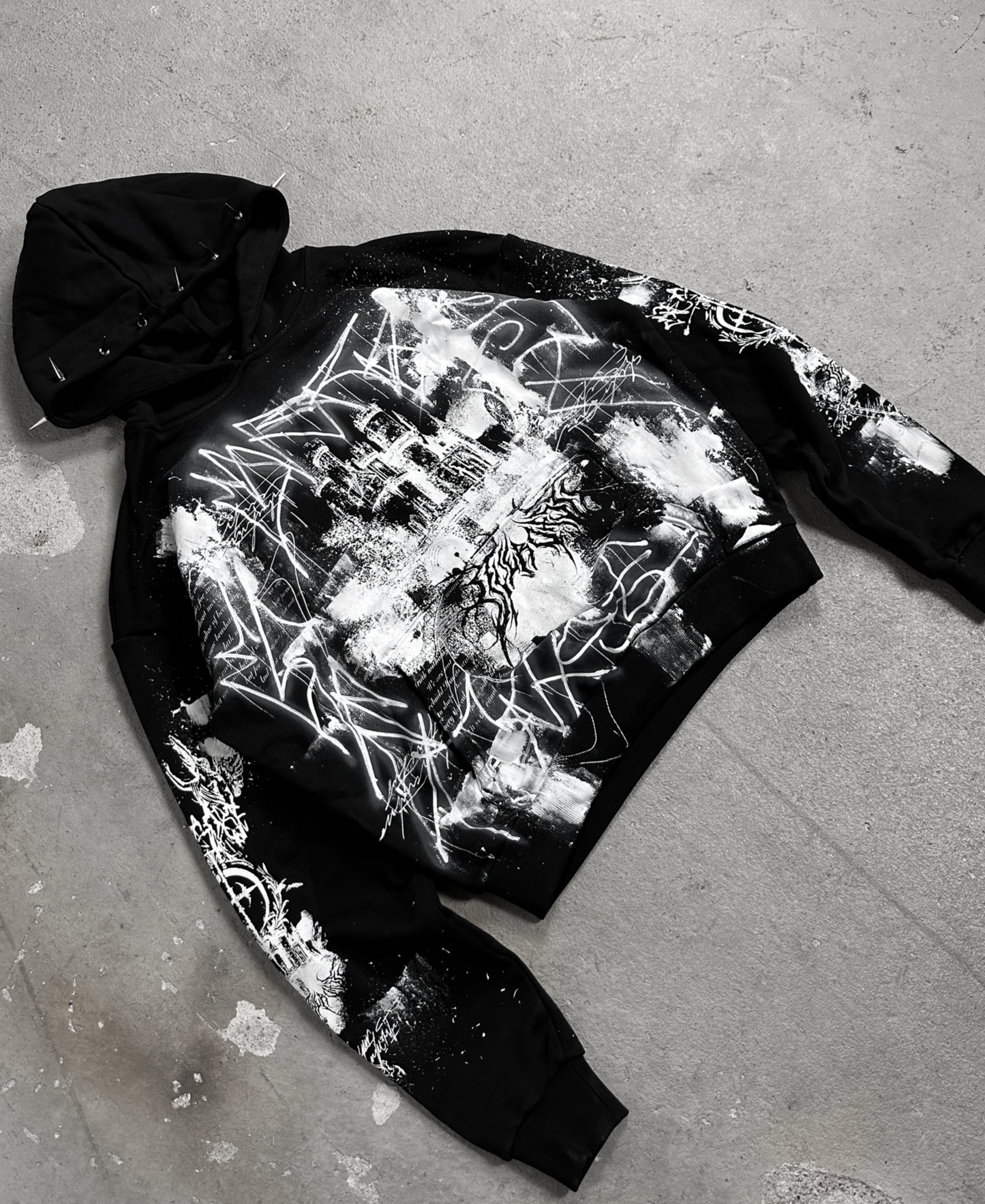 1of1 spiked OVERDXSE HOODIE size M