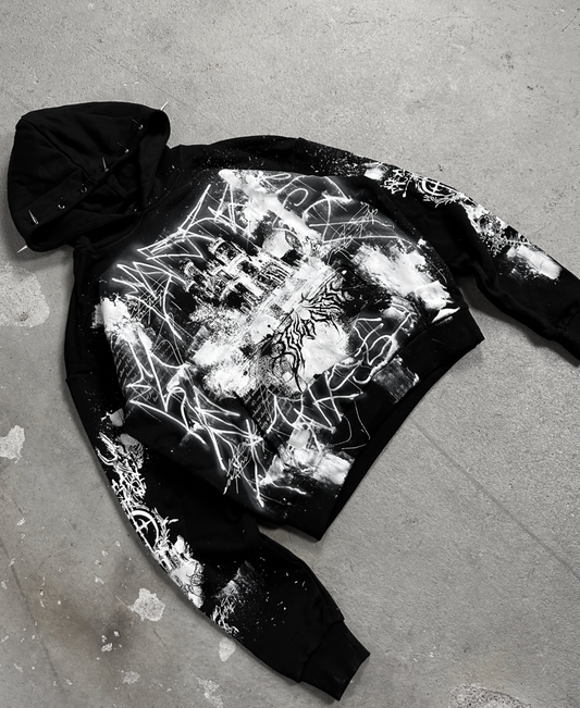 1of1 spiked OVERDXSE HOODIE size M