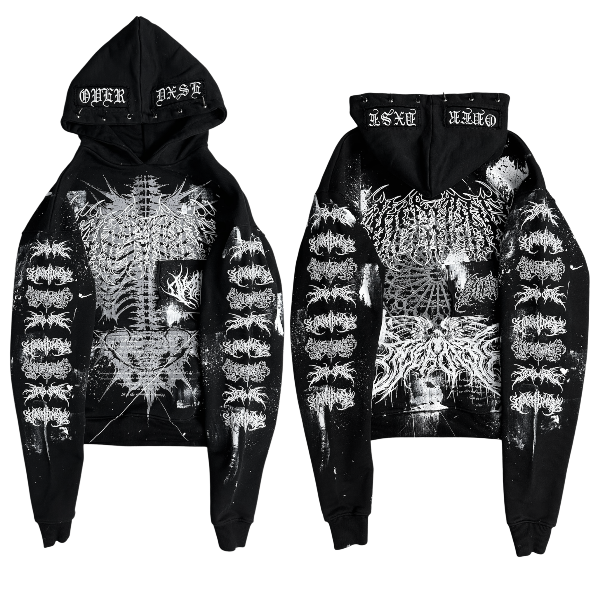 1of1 spiked OVERDXSE HOODIE size L