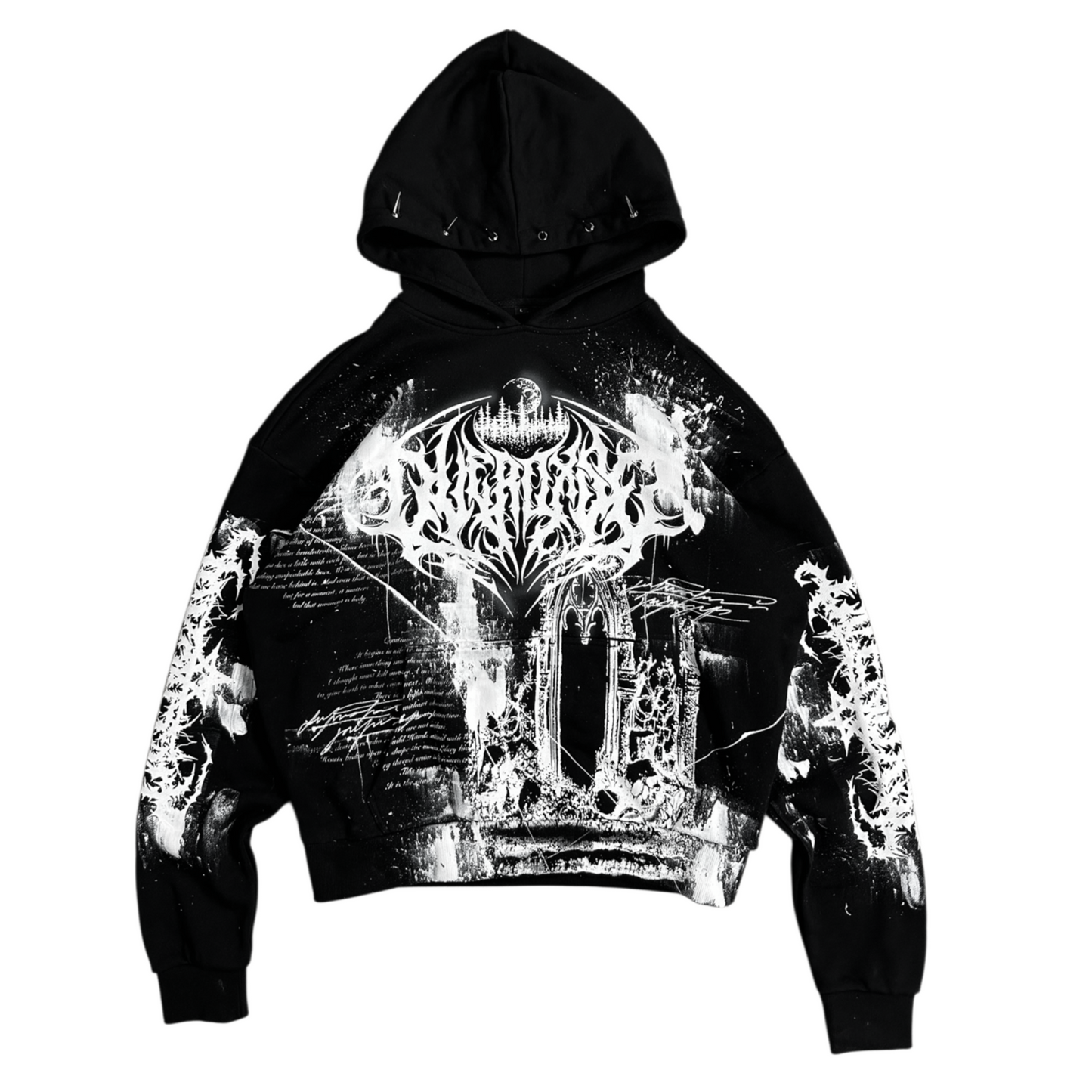 1of1 spiked OVERDXSE HOODIE size L