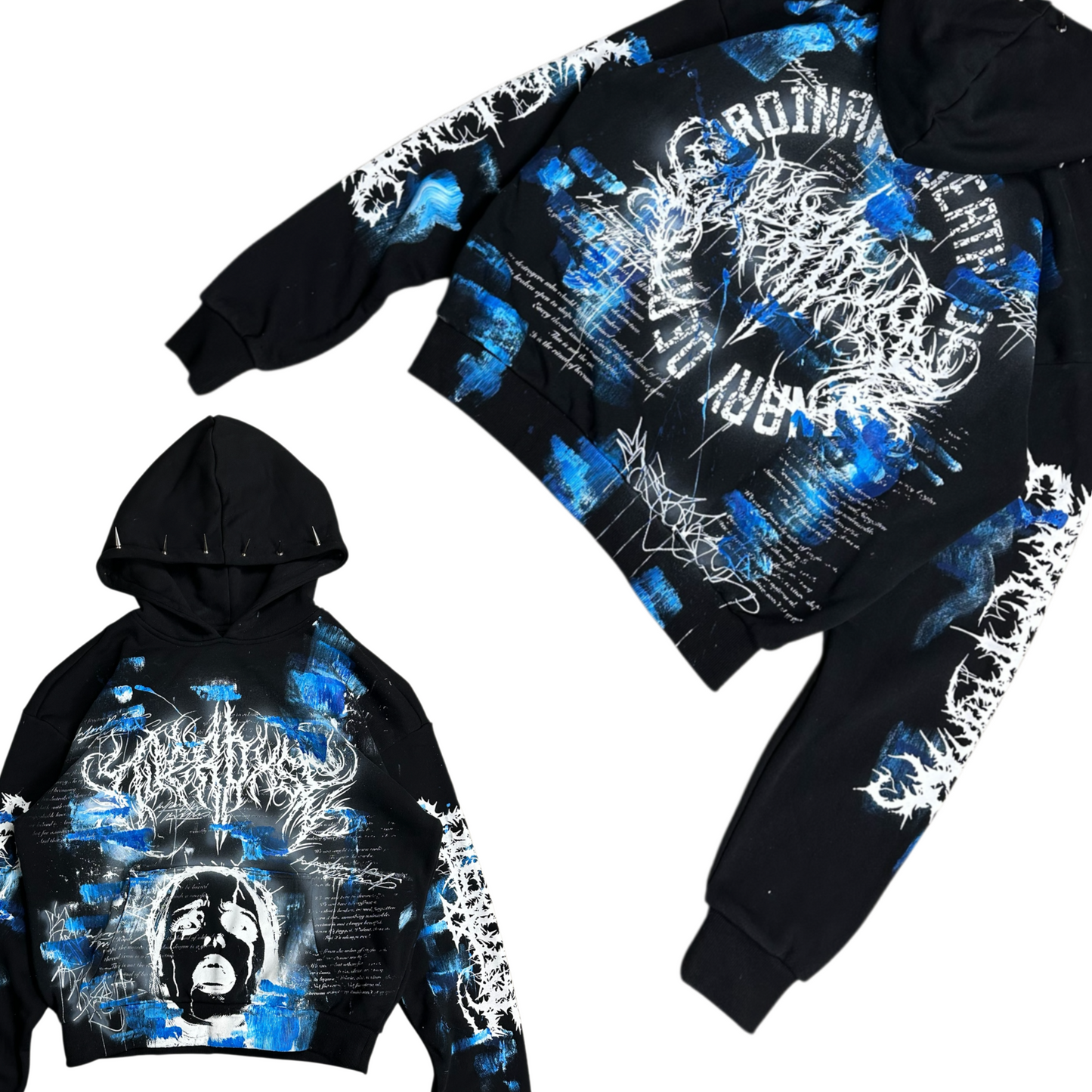 1of1 spiked OVERDXSE ABYSS HOODIE size S