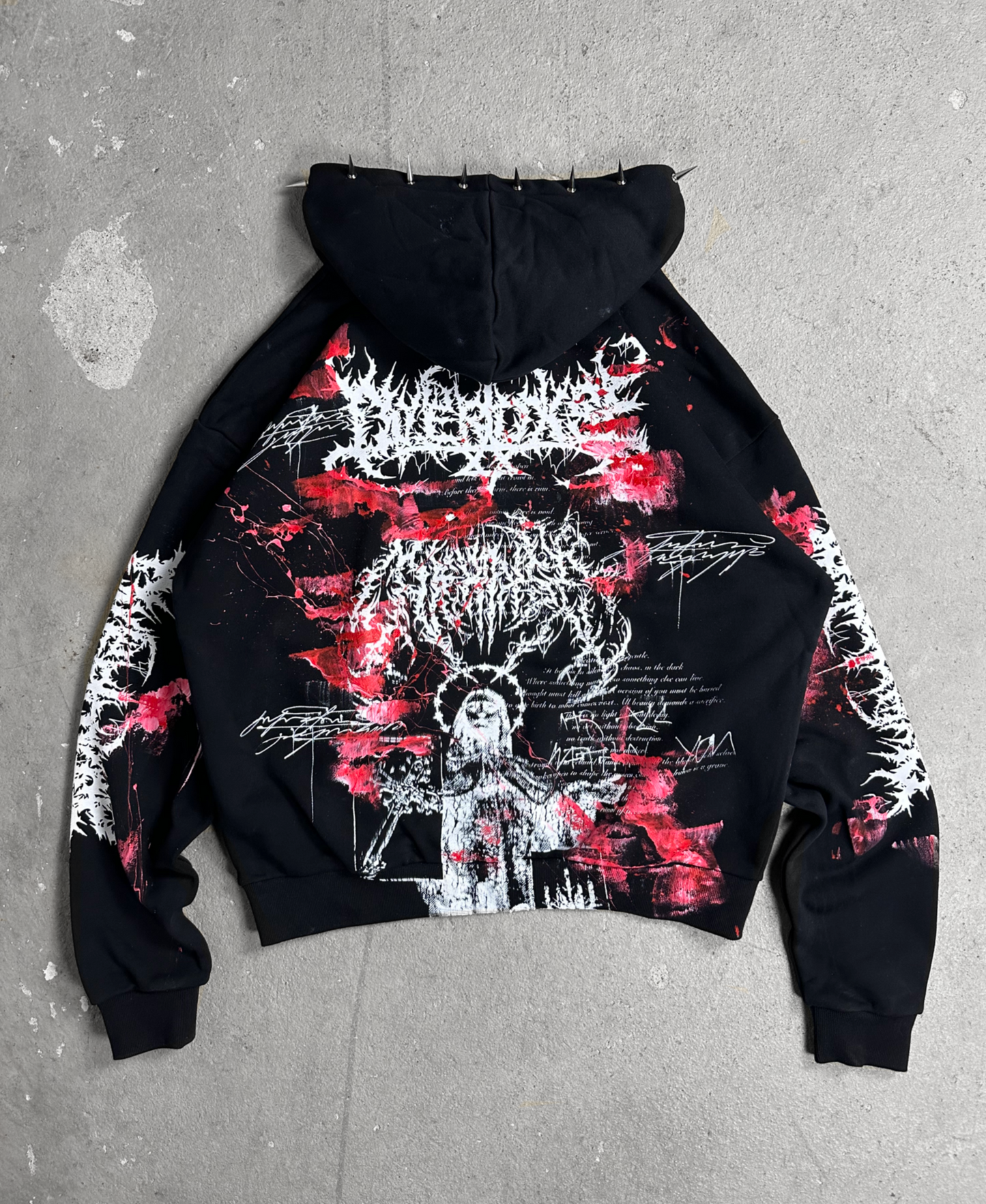 1of1 spiked BLOODY OVERDXSE HOODIE size XL
