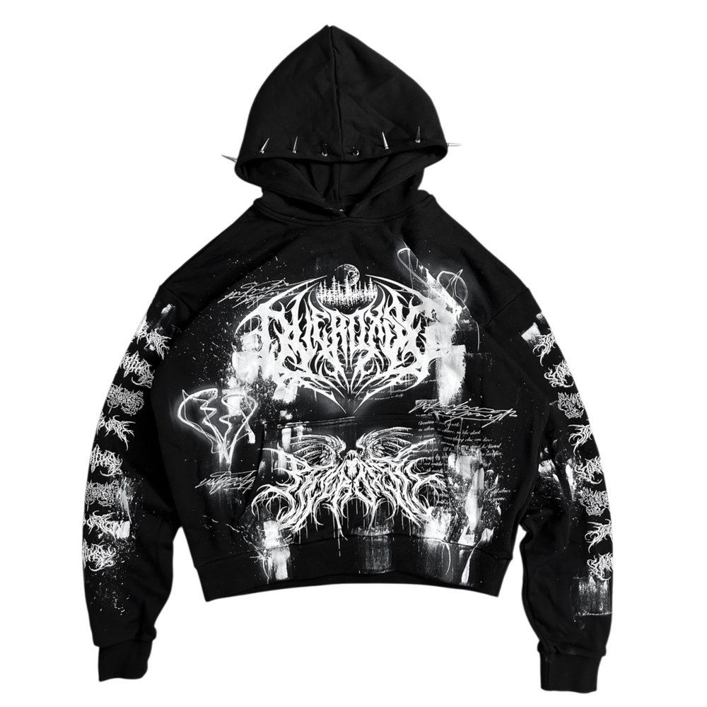 1of1 spiked OVERDXSE HOODIE size XL