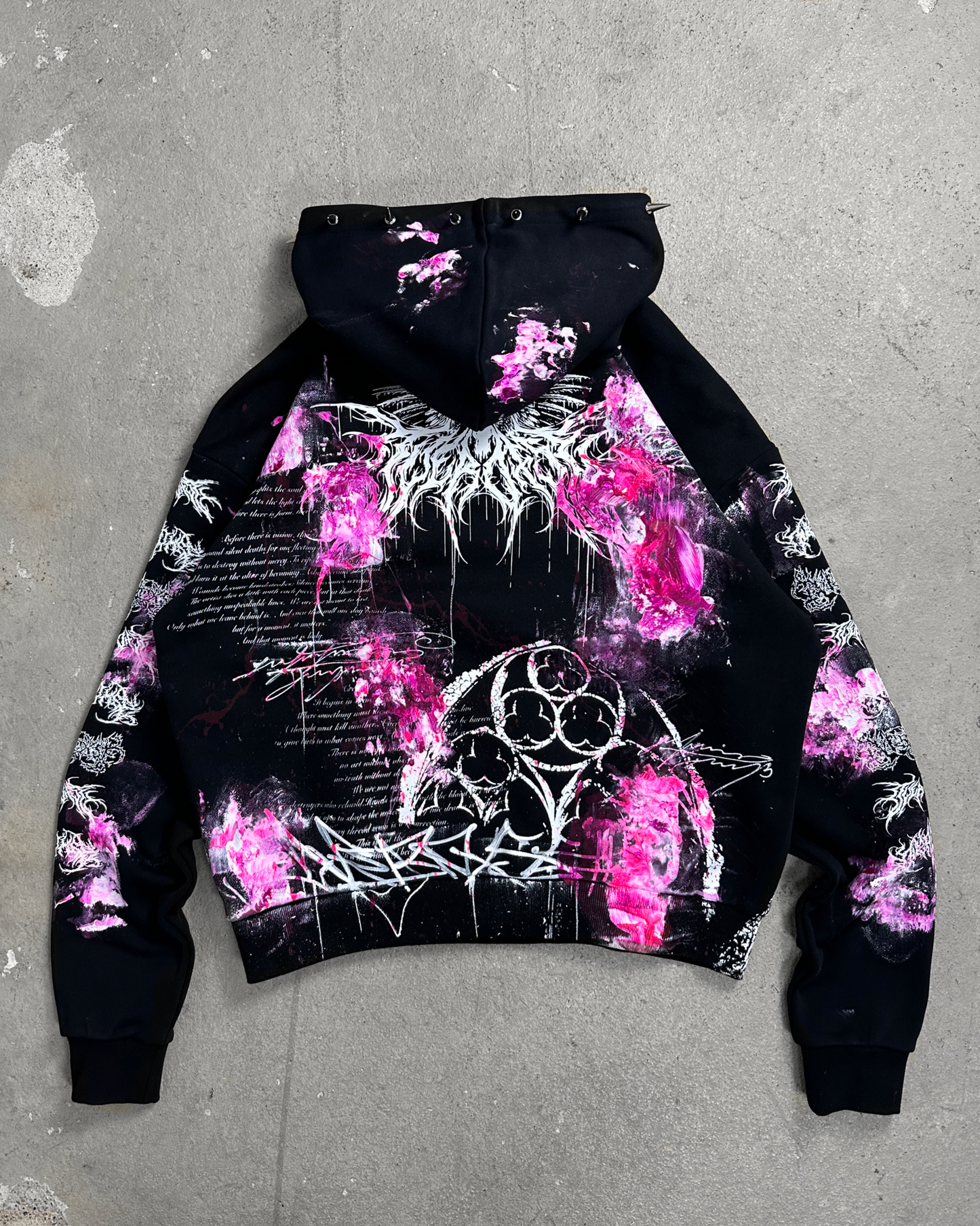 1of1 spiked OVERDXSE MAGNOLIA HOODIE size L
