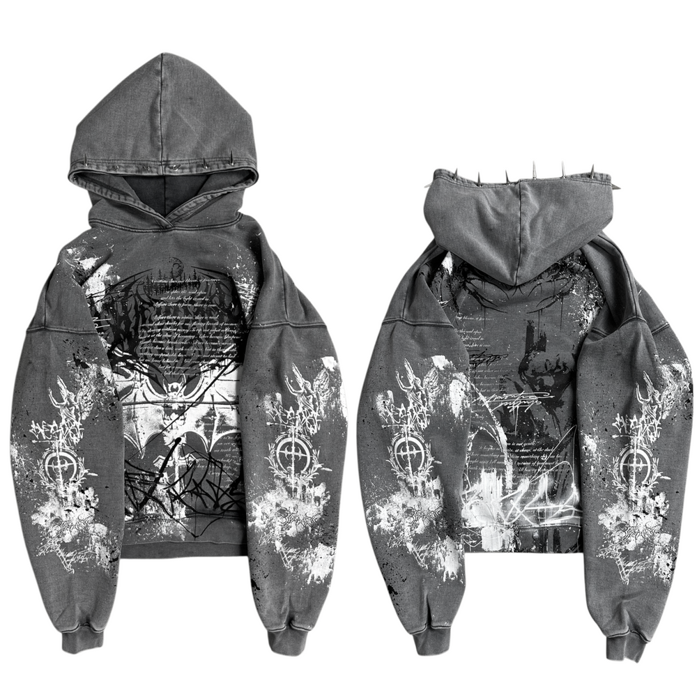 1of1 spiked OVERDXSE HOODIE size L