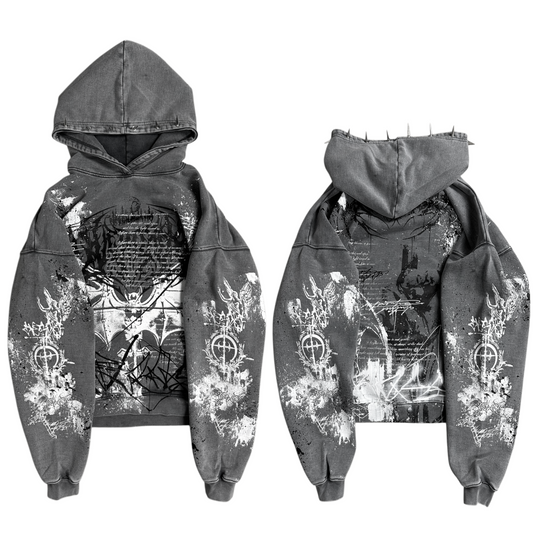 1of1 spiked OVERDXSE HOODIE size L