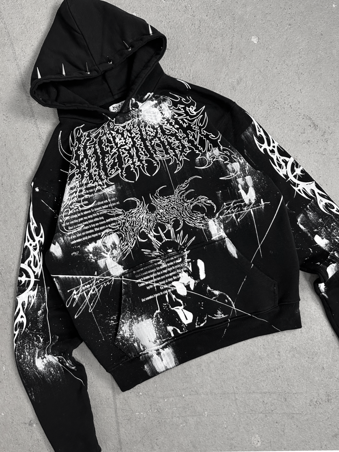 1of1 spiked OVERDXSE HOODIE size S