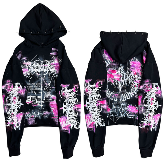 1of1 spiked OVERDXSE MAGNOLIA HOODIE size L