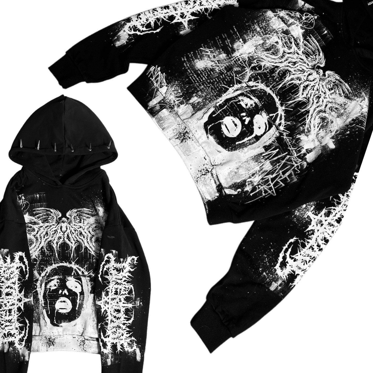 1of1 spiked OVERDXSE HOODIE size M
