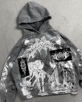 1of1 spiked / stone washed OVERDXSE HOODIE size L