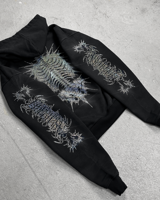 OVERDXSE RHINESTONE „CORPSE“ HOODIE all sizes