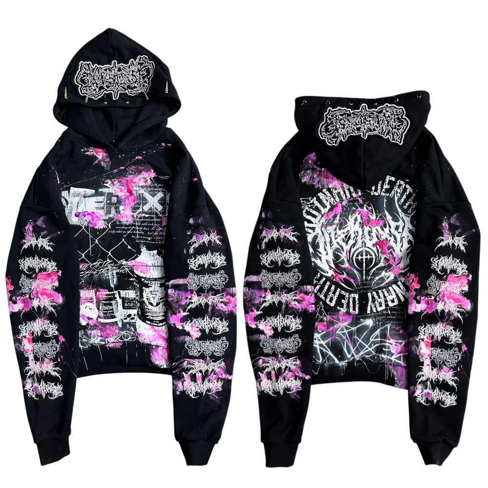 1of1 spiked OVERDXSE MAGNOLIA HOODIE size M