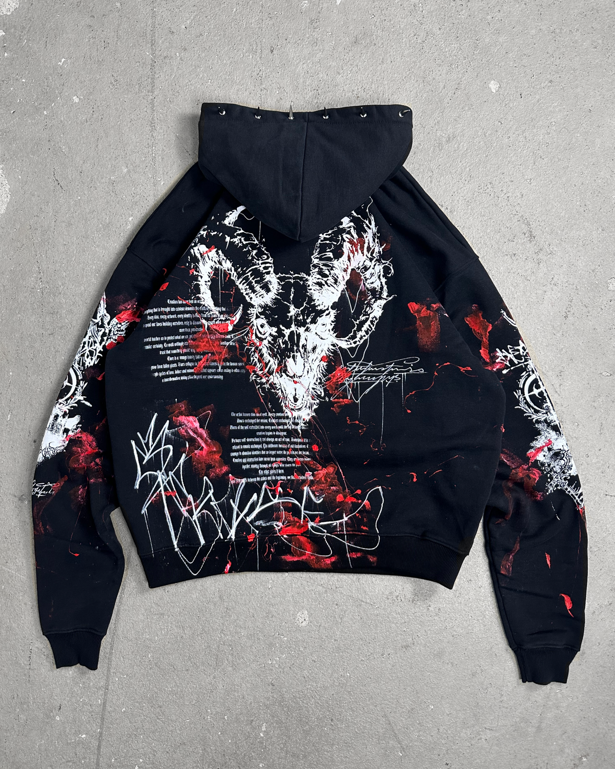 1of1 spiked BLOODY OVERDXSE HOODIE size XXL
