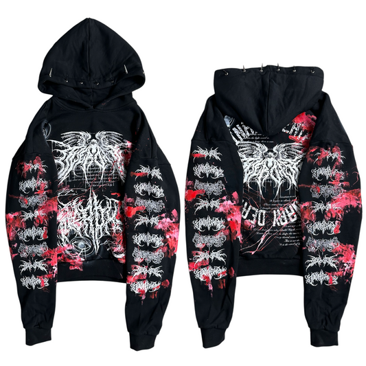 1of1 spiked BLOODY OVERDXSE HOODIE size M