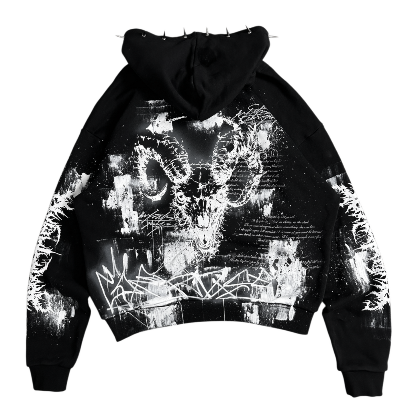 1of1 spiked OVERDXSE HOODIE size XL