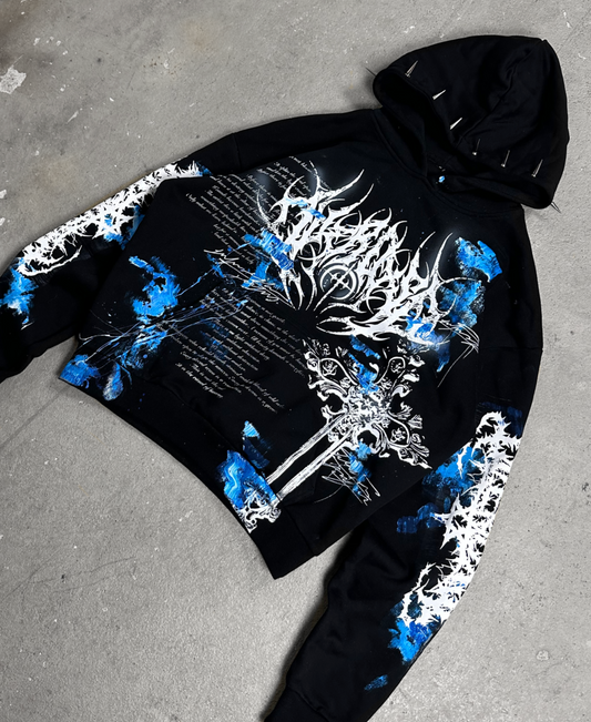 1of1 spiked OVERDXSE ABYSS HOODIE size M
