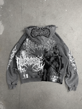 1of1 spiked OVERDXSE stone washed HOODIE size XL