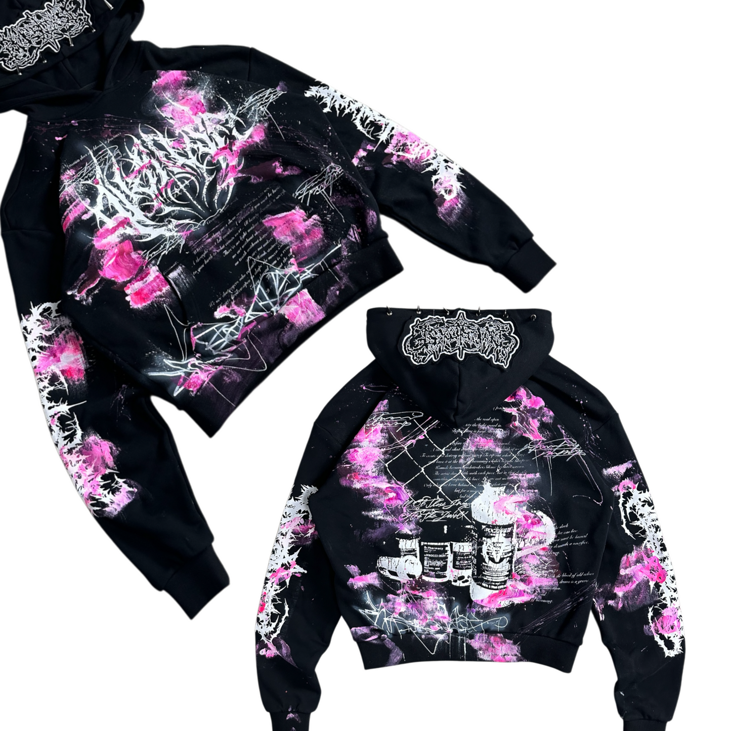 1of1 spiked OVERDXSE MAGNOLIA HOODIE size S