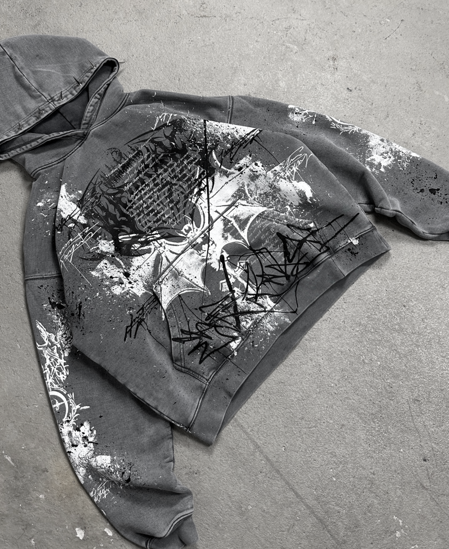 1of1 spiked OVERDXSE HOODIE size L