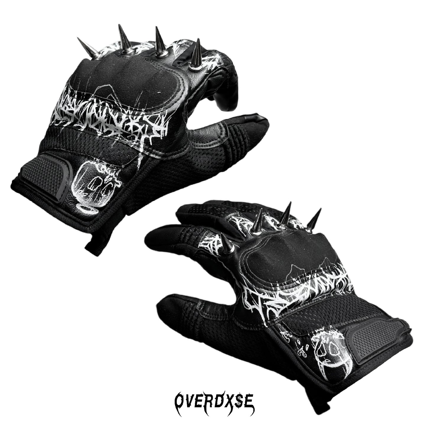 1of1 spiked OVERDXSE BIKER GLOVES size XL