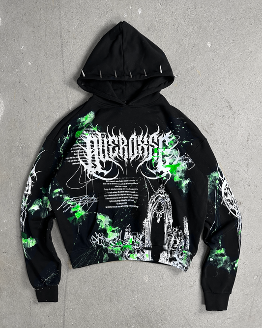 1of1 spiked OVERDXSE HOODIE size L