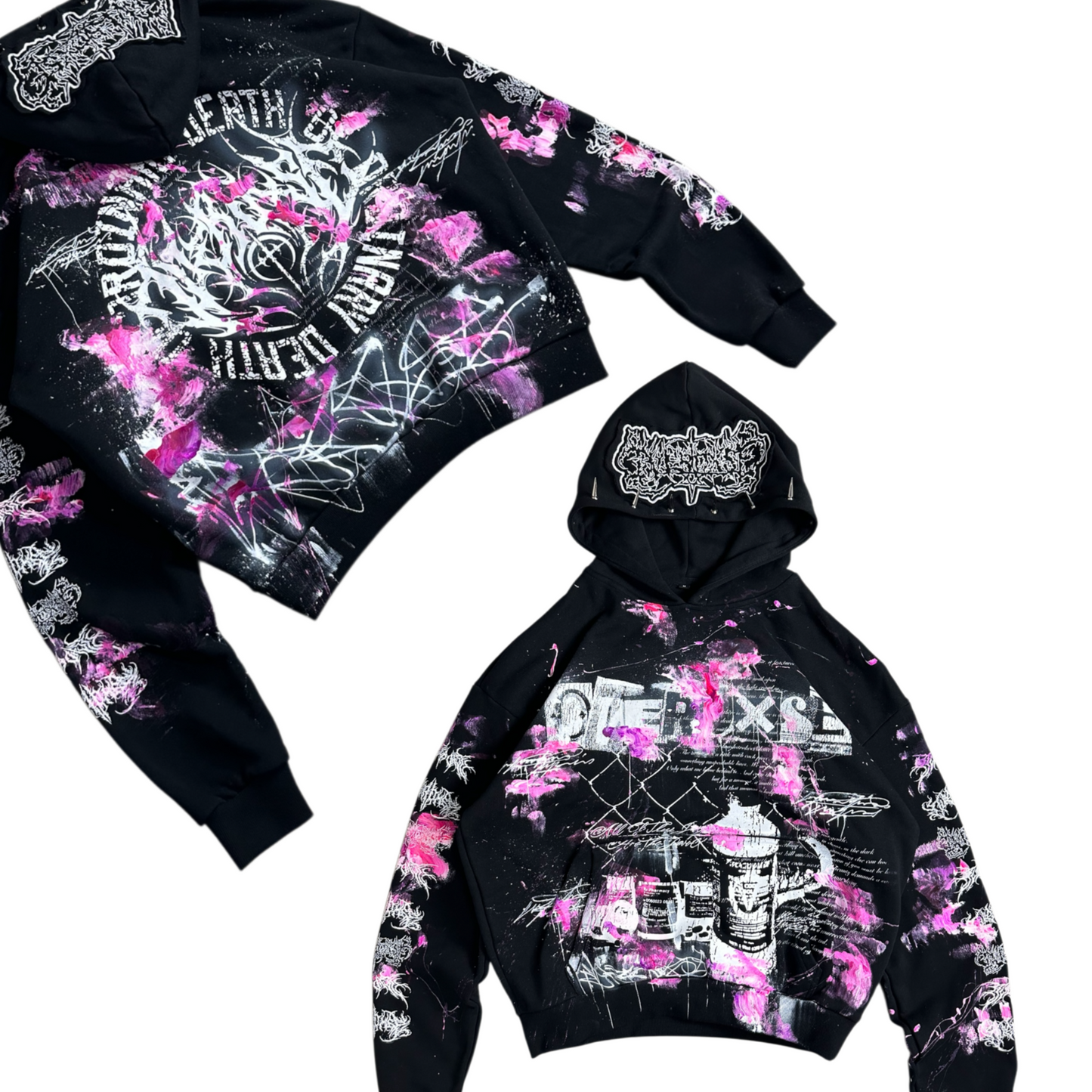 1of1 spiked OVERDXSE MAGNOLIA HOODIE size M