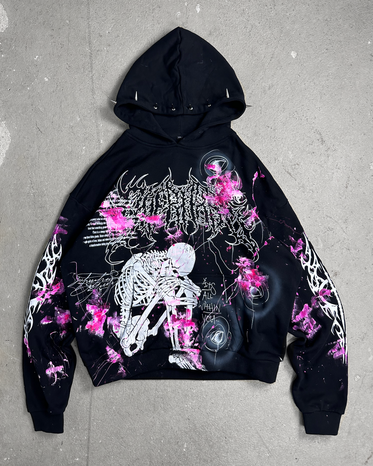 1of1 spiked OVERDXSE MAGNOLIA HOODIE size XXL
