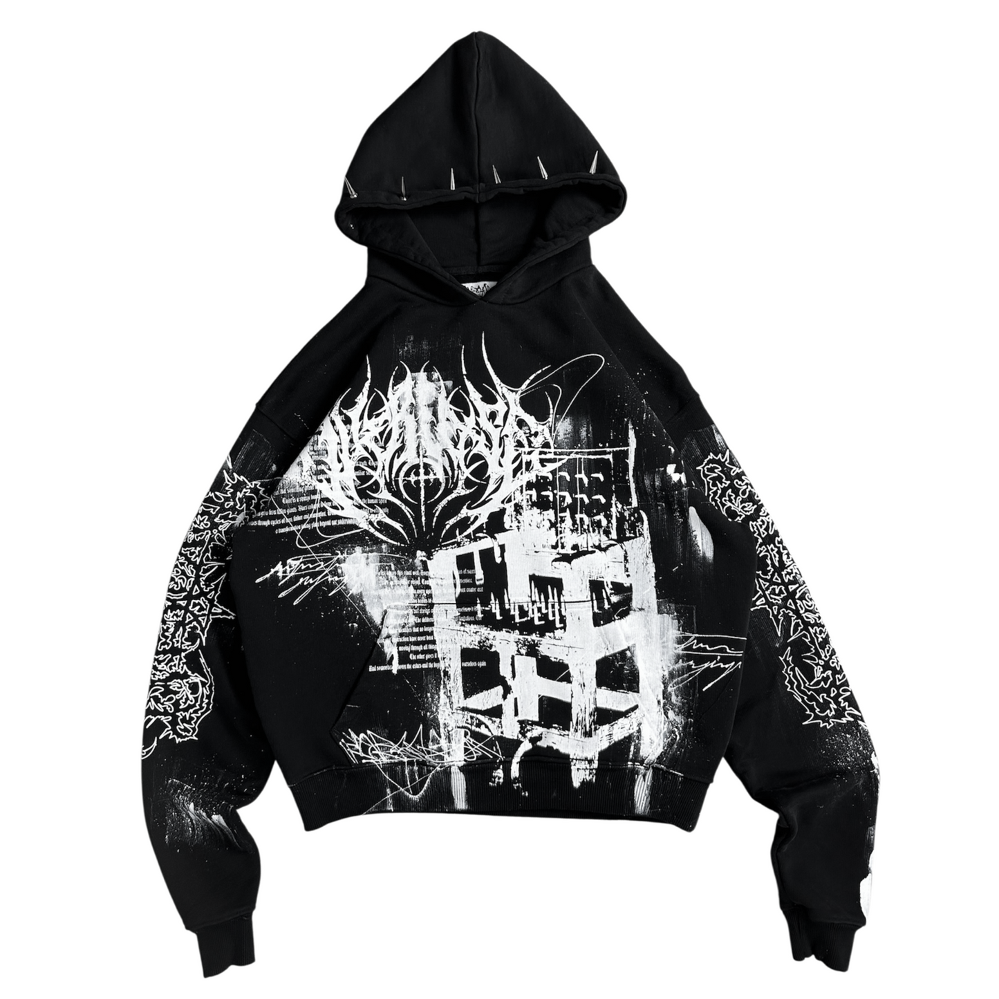 1of1 spiked OVERDXSE HOODIE size L