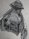 1of1 spiked OVERDXSE stone washed HOODIE size XL