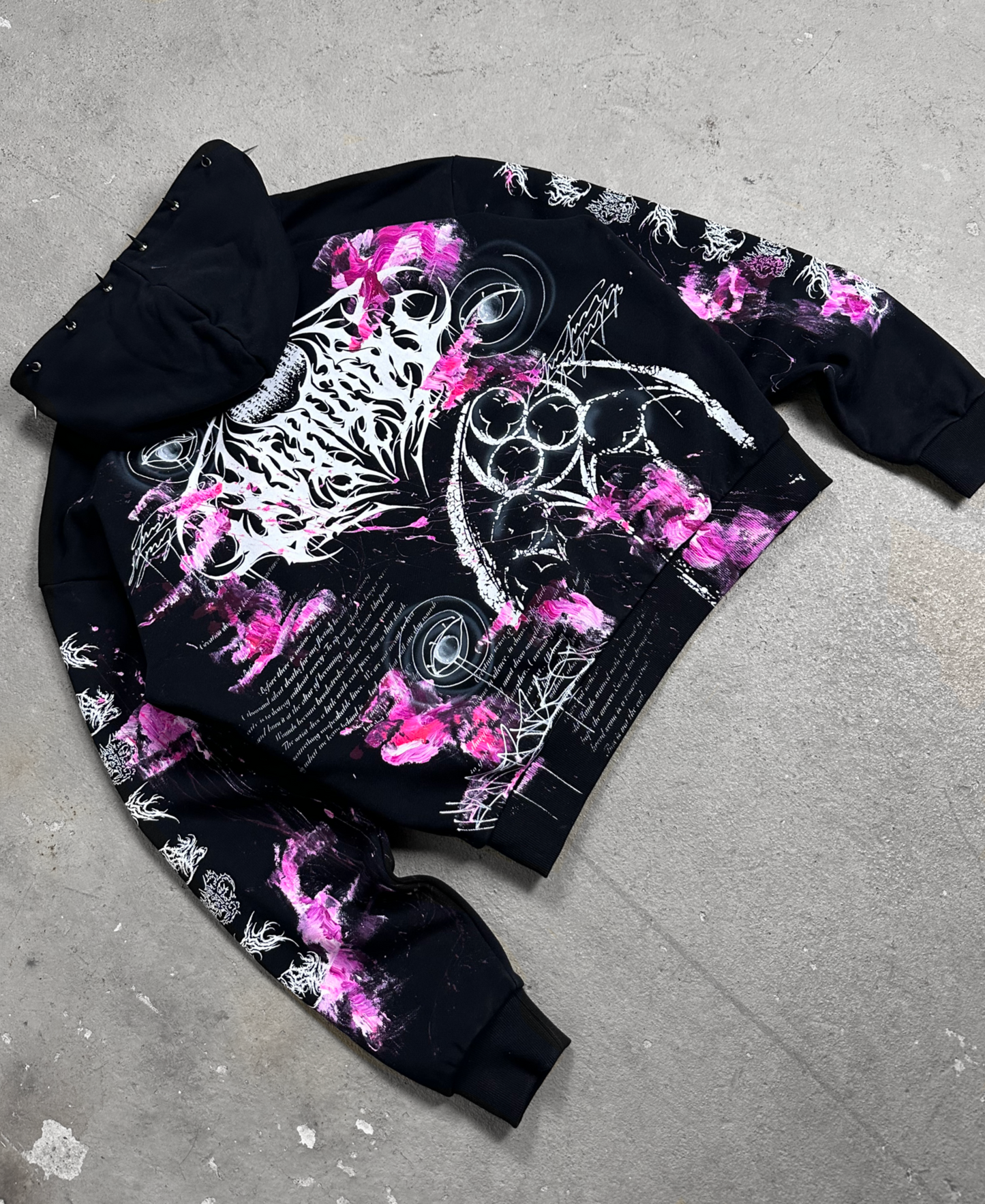 1of1 spiked OVERDXSE MAGNOLIA HOODIE size L