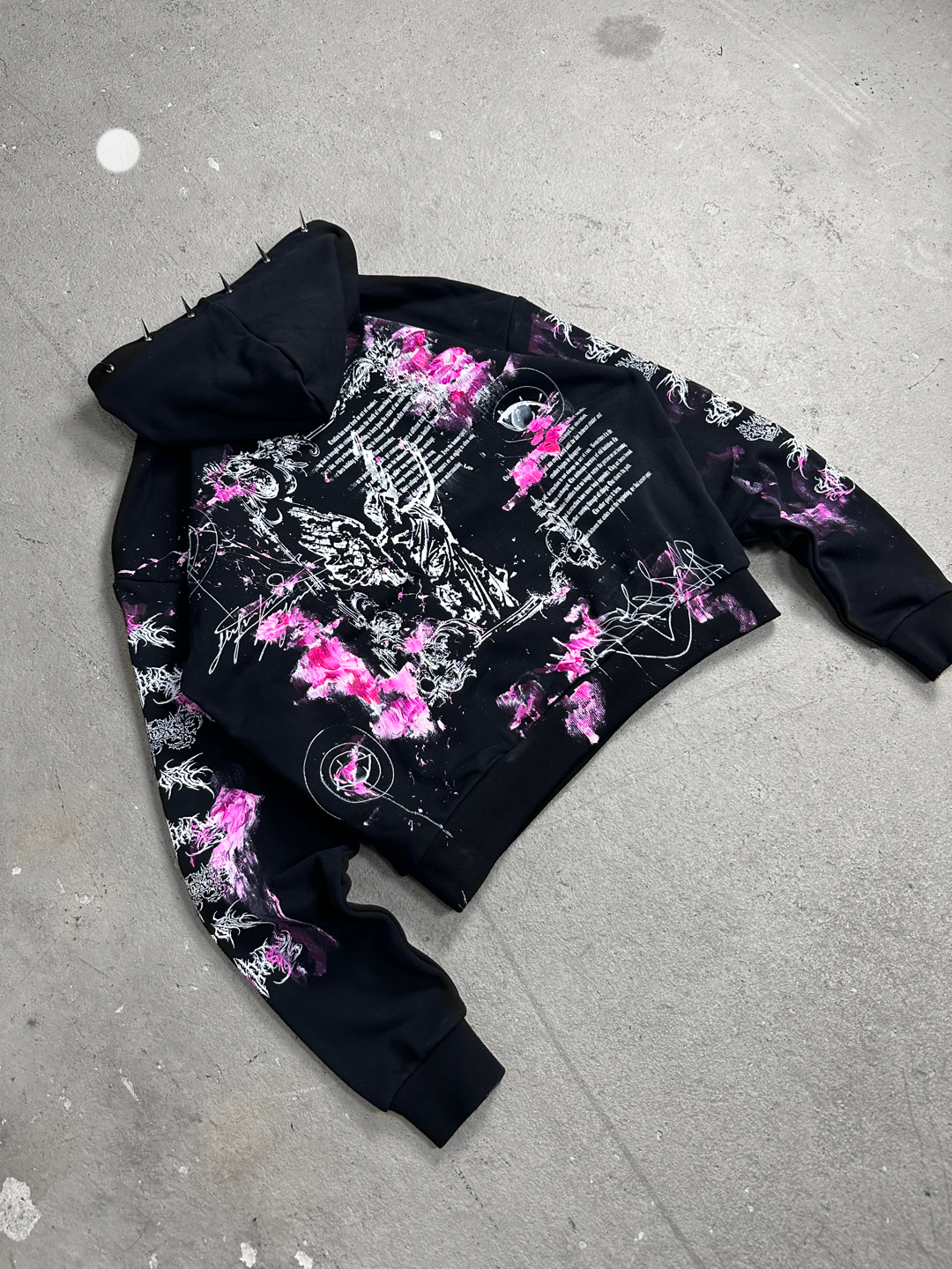 1of1 spiked OVERDXSE MAGNOLIA HOODIE size L