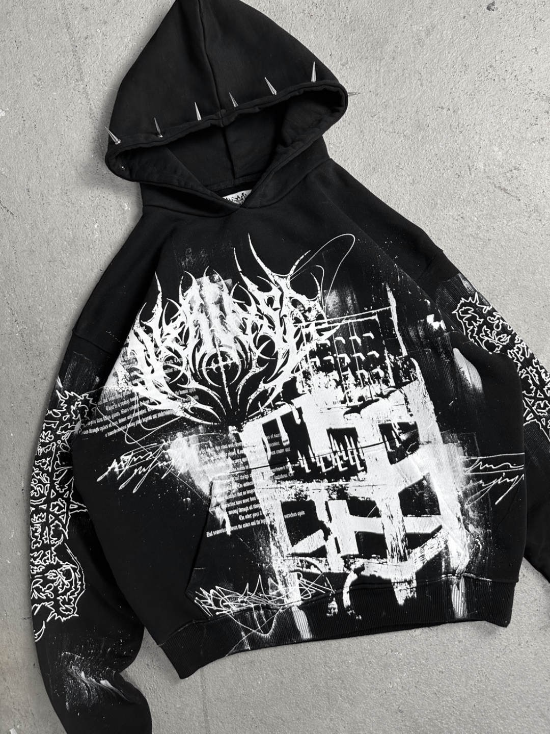 1of1 spiked OVERDXSE HOODIE size L