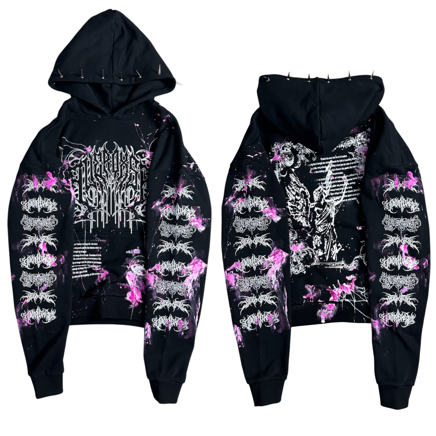 1of1 spiked OVERDXSE MAGNOLIA HOODIE size L