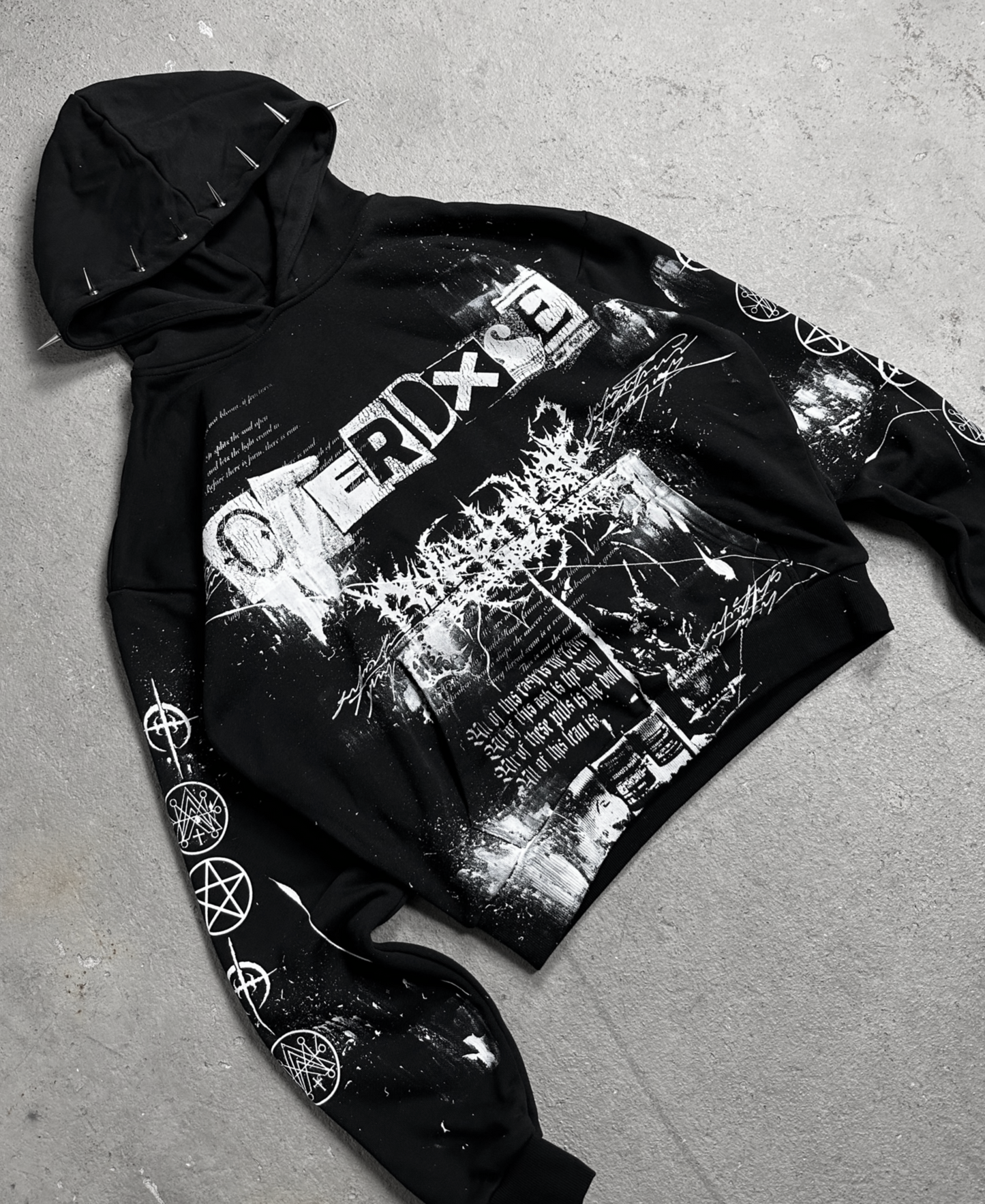 1of1 spiked OVERDXSE HOODIE size M