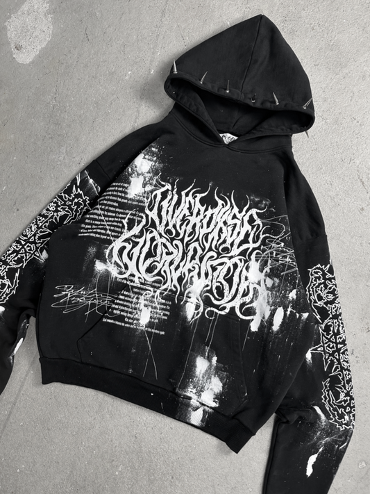 1of1 spiked OVERDXSE HOODIE size L