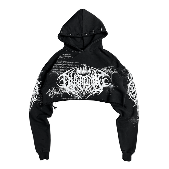 1of1 cropped spiked OVERDXSE HOODIE size M – OVERDXSE CLOTHING
