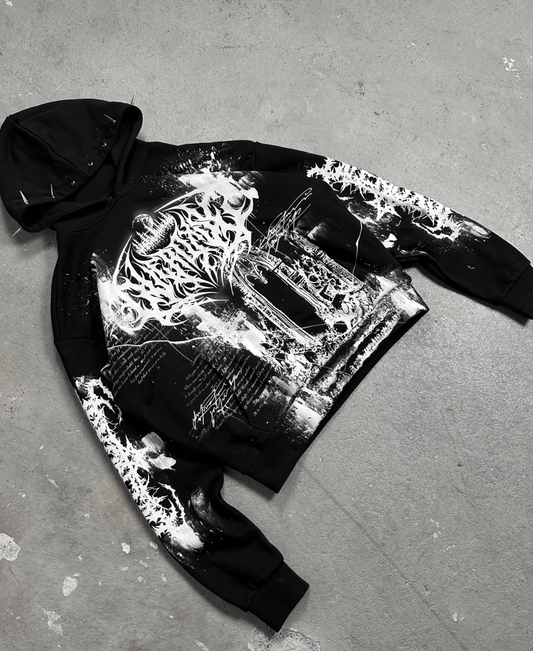 1of1 spiked OVERDXSE HOODIE size L