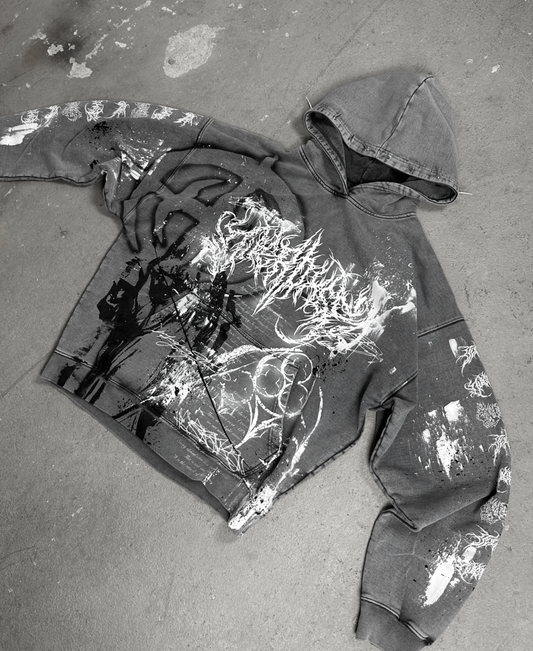 1of1 stone washed spiked OVERDXSE HOODIE size XL