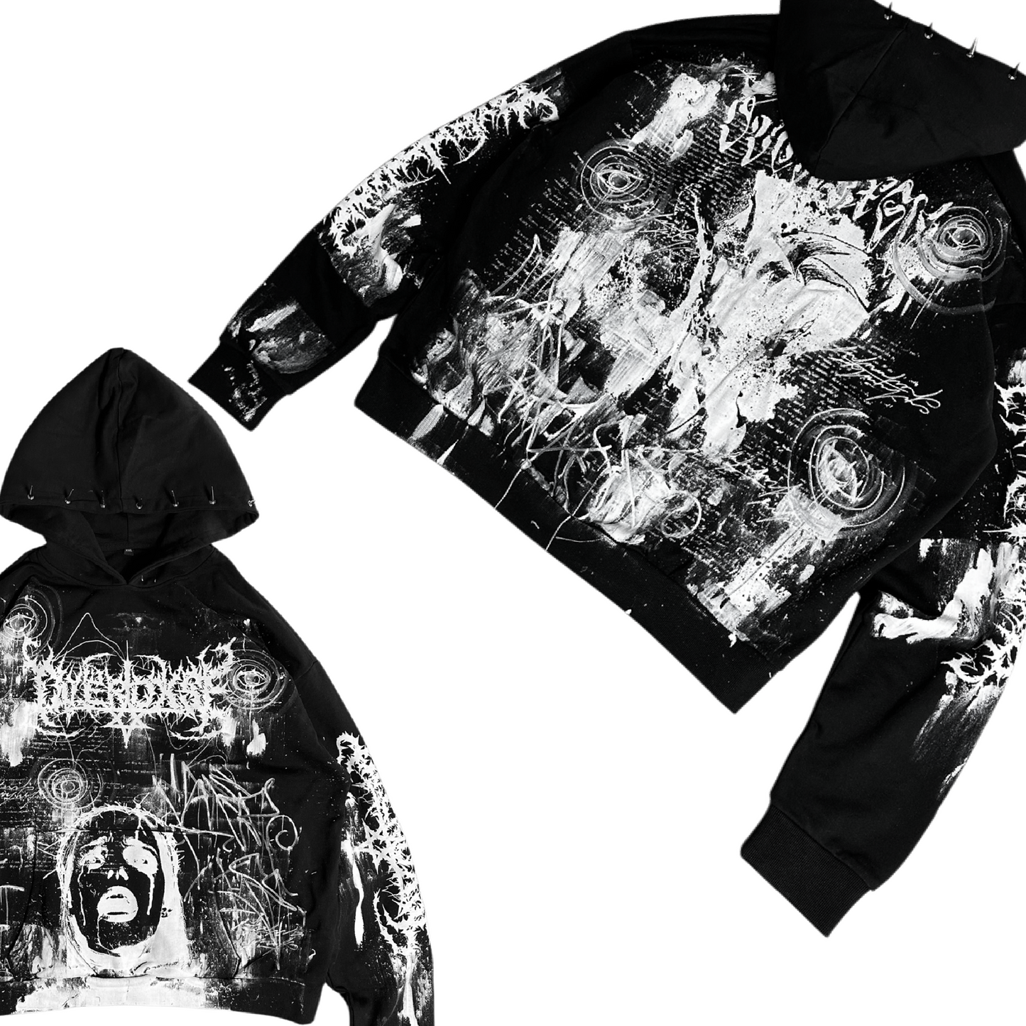 1of1 spiked OVERDXSE HOODIE size XXL
