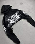 1of1 cropped spiked OVERDXSE HOODIE size M