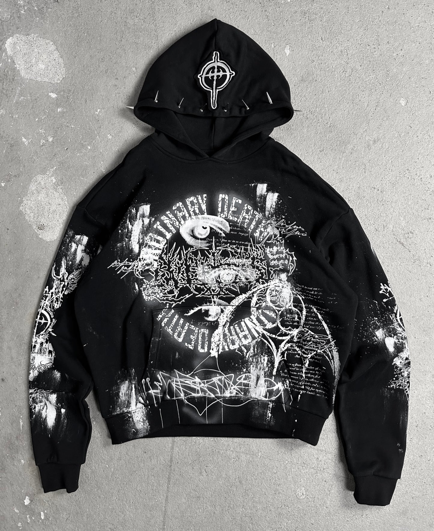 1of1 spiked OVERDXSE HOODIE size XL