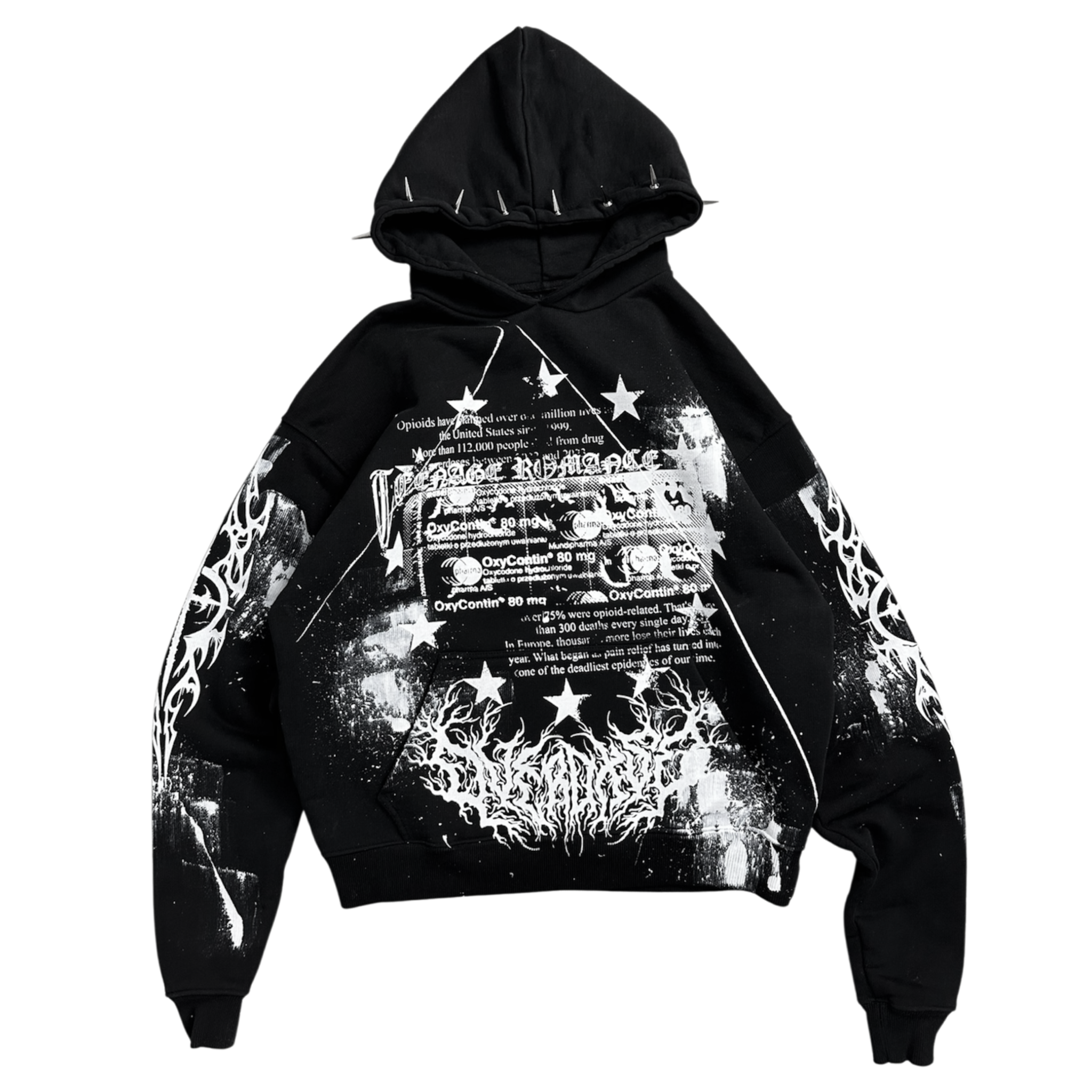 1of1 spiked OVERDXSE HOODIE size L