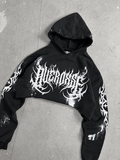 cropped OVERDXSE METAL spike HOODIE all sizes