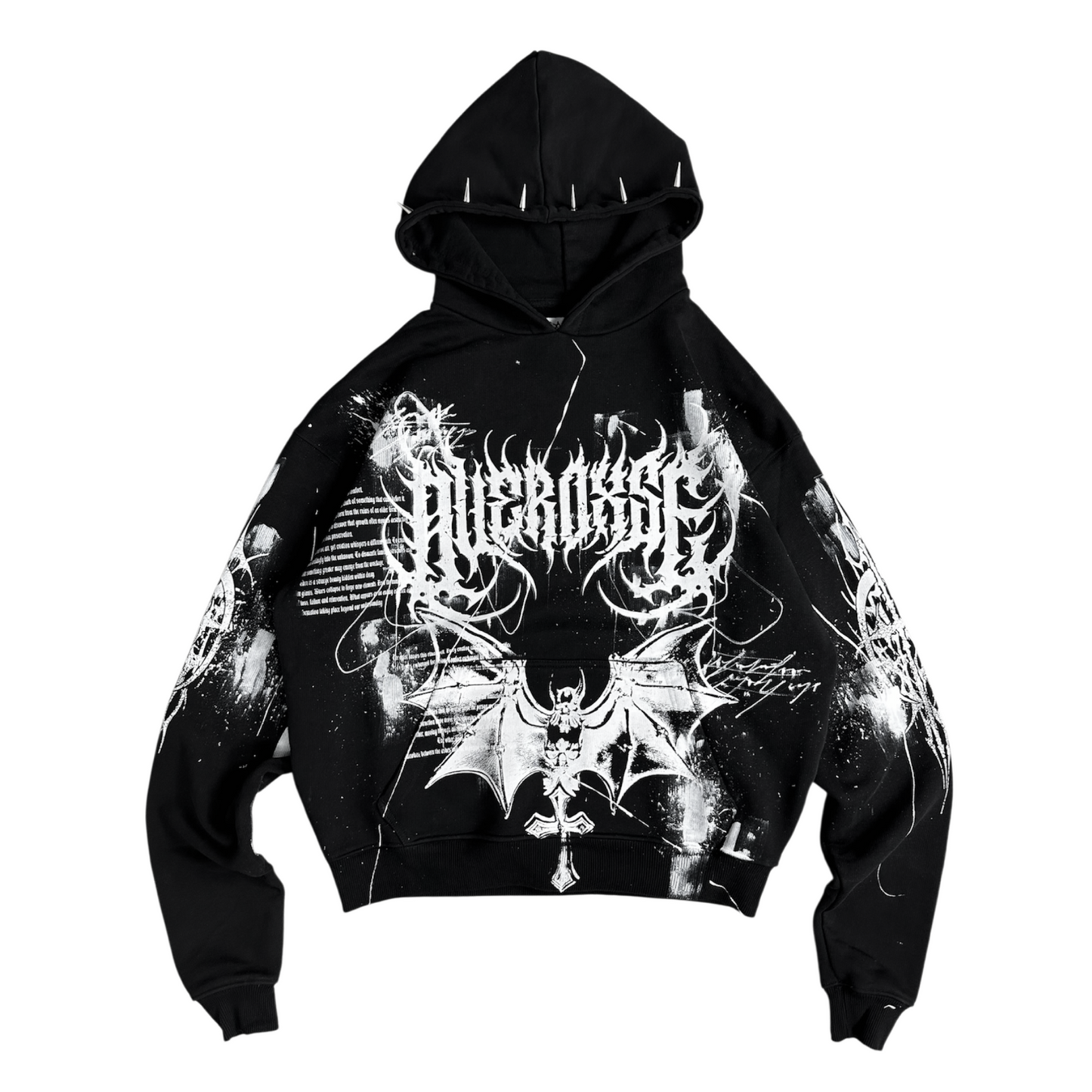 1of1 spiked OVERDXSE HOODIE size L