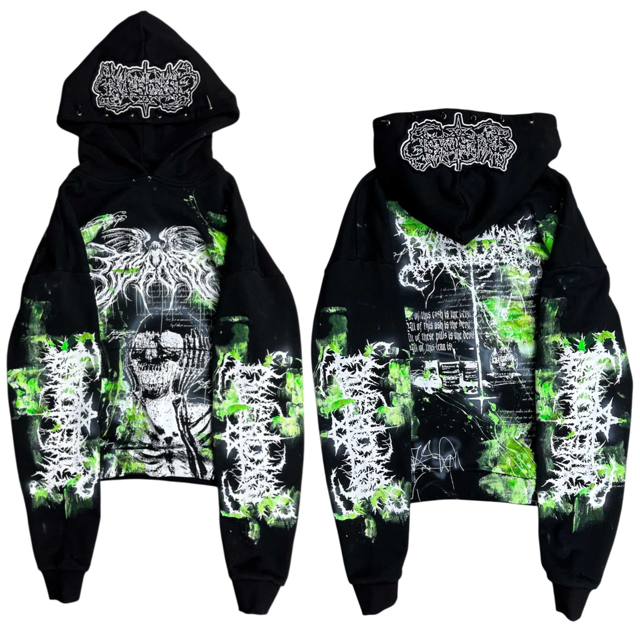 1of1 spiked OVERDXSE EDEN HOODIE size XL