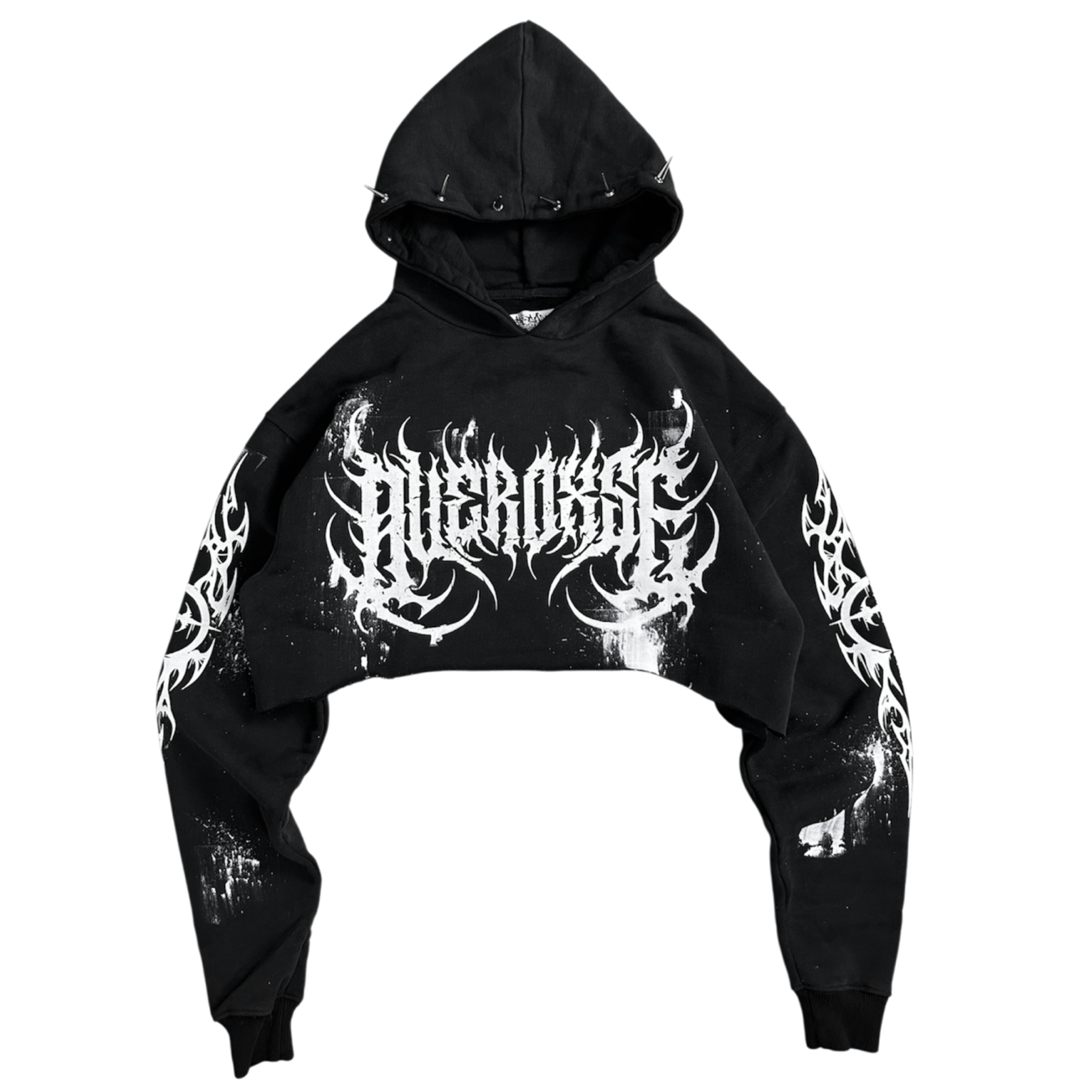 cropped OVERDXSE METAL spike HOODIE all sizes